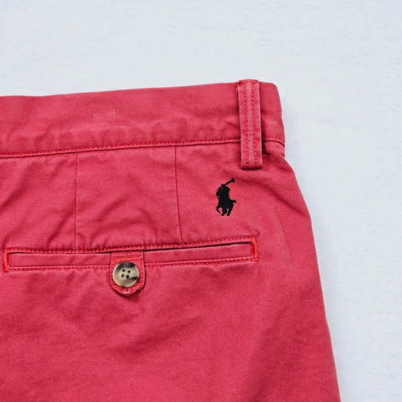 Polo Ralph Lauren Shorts Mens 33W Chino Stretch Classic Red Preppy Coastal Ivy - Picture 9 of 10